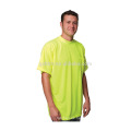Heiße verkaufende hohe Sichtbarkeit Fluo orange Sicherheits-T-Shirt farbenreiche Breathable kurze Hülsen-Arbeitskleidung mit fertigen Logo-Drucken besonders an